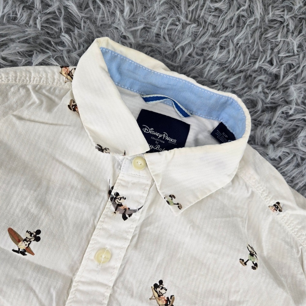 Tommy Bahama Mens S White Mickey Mouse Disney Parks Tropical Button Down Shirt
